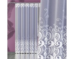Wisan Dumka jacquard vitrage -150 x 250cm, Jacquard paneelgordijn, jacquardvitrage, gordijn curtains - wit- 150 x 250 cm