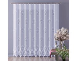 Wisan jacquard vitrage - Nitina Gordijn 300x245 cm - Curtains - hoogwaardig jacquardgordijn- wit- 300 x 245 cm