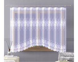 Wisan jacquard vitrage - Tawa Gordijn 300x180 cm - Curtains - hoogwaardig jacquardgordijn- wit- 300 x 180 cm