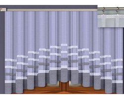 Wisan Margaretha jacquard vitrage - Gordijn 250 x 170 cm - Curtains - Jacquardgordijnen- wit/ fugo grijs 250 x 170 cm