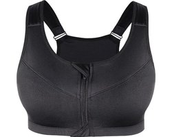 WiseGoods - Fitness BH - Fitness Bra - Sport BH - BH met Rits - Verstelbare BH - Ondergoed - Sport Tops - Zwart - L/XL