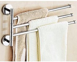 WiseGoods - Handdoekenrek Badkamer - 3 Handdoeken - Handdoekhouder 3 Armen - RVS