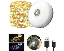 WiseGoods Luxe Camping Licht Slinger 10M - Oplaadbaar Waterdicht Outdoor LED - Verlichtingssnoer USB - Tent Lamp & Tuin Decoratie