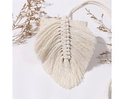 WiseGoods Luxe Macrame Gordijn Band - Macramé Embrasse - Gordijnhouder - Decoratie - Cadeau - Woonaccessoires - Beige 116cm - 2st