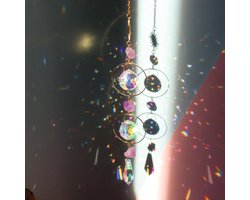 WiseGoods Luxe Prisma Hanger - Decoratieve Accessoires - Raamhanger Kristal - Suncatcher - Kristallen Raam Decoratie - Cadeau 38cm