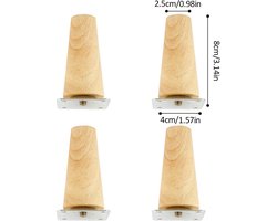 WiseGoods Luxe Set Meubelpootjes Hout - Reparatie Meubelpoten - DIY Meubelpoot - Kast / Tafel / Stoel Poten - Hobby - Klussen 4st