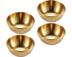 WiseGoods Luxe Set Saus Schaaltjes - Sausbakjes - Sauskom - Bakjes - Bakje - Kommen - Schaal - Kommetjes - Cadeau - 4 Stuks Goud