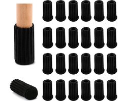 WiseGoods Luxe Set Stoelpoot Beschermers - Meubelpoten Sokken - Meubelpoot Beschermhoes - Hoesjes Meubels - Hoes - Zwart - 24stk