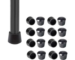 WiseGoods Luxe Set Stoelpootdoppen 30mm - Stoelpoot Beschermers Rubber - Meubelpoot Stoeldoppen - Doppenset Meubelpoten Zwart 16st