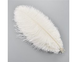 WiseGoods Luxe Struisvogelveren - Veren Decoratie - Decoratieve Accessoires - Hobby - DIY Veer - Veertjes Set -15-20CM - Wit 10stk