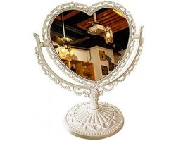 WiseGoods Luxe Vintage Makeup Spiegel Hart - Make Up Spiegels - Woonaccessoires - Cadeau - Woondecoratie - Decoratie -  Beige