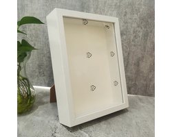WiseGoods Premium 3D Fotolijst Wit - Fotolijsten Hout 25 X 25 X 4.4CM - Diepe Lijst Voor Decoratie - Foto Lijst - Woondecoratie