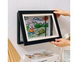 WiseGoods Premium A4 Wissellijst Voor Kindertekeningen - 100 Tekeningen Fotolijst - Tekenen - Kinderen - Cadeau - Kunst - Zwart