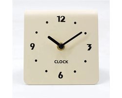 WiseGoods Premium Analoge Bureau Klok Beige - Stil Quartz Sweep-Uurwerk - Mini Klokken Op Batterijen - Decoratie - Woondecoratie