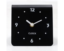 WiseGoods Premium Analoge Bureau Klok Zwart - Stil Quartz Sweep-Uurwerk - Mini Klokken Op Batterijen - Decoratie - Woondecoratie