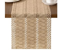 WiseGoods Premium Bohemian Tafelloper 30x240CM - Tafellopers - Voor Eettafel - Lente - Woonkamer / Eetkamer / Slaapkamer - bruin