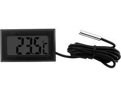 WiseGoods Premium Digitale Thermometer Aquarium - Accessoires Vissen - Waterdicht - Cadeau - Woonaccessoires -  LED Scherm - Zwart