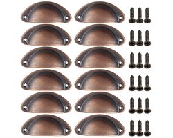 WiseGoods Premium Handgreep Set 12 Stuks Voor Keukenkast Meubel - Halfrond Retro Handvat - Handvatten Meubels - DIY - Brons