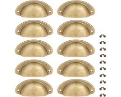 WiseGoods Premium Handgreep Set 12 Stuks Voor Keukenkast Meubel - Halfrond Retro Handvat - Handvatten Meubels - DIY - Goud