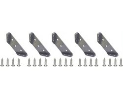 WiseGoods Premium Hoek Beugel Set Voor Hout - Beugels Kast - Klussen - Bouw Accessoires Meubels - DIY Tools - RVS - Zilver 5stk
