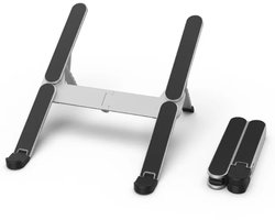 WiseGoods Premium Laptopstandaard Verstelbaar & Opvouwbaar - Ergonomisch Met Ventilatie - Voor 11 Tot 17.3 Inch Laptop - Zilver
