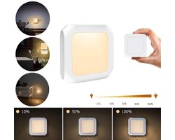 WiseGoods Premium LED Nachtlampje Voor Stopcontact - Nachtlamp Met Dag & Nacht Sensor - Dimbaar Warm Licht - Baby En Kinderkamer