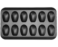 WiseGoods Premium Madeleine Bakvorm - 12 Schelp Bakvormen Cakejes - 7.5 X 5 - Bakken - Koken - Kookgerei - Keukengerei - Grijs