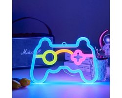 WiseGoods Premium Neon Game Wandlamp - LED Blauw USB - Slaapkamer Decoratie - Muur Neon Lamp - Gaming Sfeerverlichting - Lampje