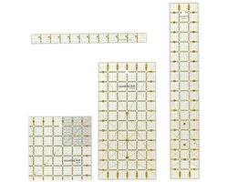 WiseGoods Premium Patchwork Liniaal Set 4 Stuks - Naailinialen Met Schaalverdeling - Hoekaanduiding - Quilten En Naaiprojecten