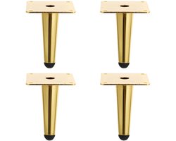 WiseGoods Premium Stalen Tafelpoten - Heavy Duty Meubelpoten - DIY Tafelpoot - Retro Hairpin Pinpoten - Meubelpoot Goud - 10CM