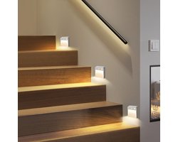 WiseGoods Premium Trapverlichting LED Bewegingssensor Lamp - Wandlamp Binnen Woonkamer - PIR Motion Sensor - Kast Licht - 3 Stuks