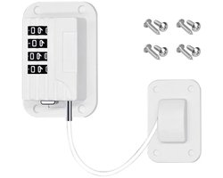 WiseGoods Premium Wit Koelkastslot Met Code - Veilig Slot Koelkast / Kast / Lade & Raam - Baby & Kind Beveiliging Zonder Sleutel