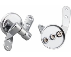 WiseGoods Toiletbril Scharnier Set - WC Bril Scharnieren - Scharnier Vervangset - Universeel - Chroom