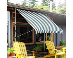 Wishdor - Balkonzonnescherm - Handmatig Uitschuifbaar En In Hoogte Verstelbaar - Tijdloos - Voor Balkon Of Terras - Aluminium - Groen - 200 x 150 cm