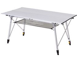 Wishdor - Inklapbare Picknicktafel - Verstelbare Hoogte - Voor Camping - Aluminium - Zilver