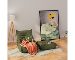 Wishdor Lazy Man Sofa Ergonomische Relaxstoel Teddy Fleece Loungestoel Lichtgewicht Voor Woonkamer Slaapkamer Kantoor