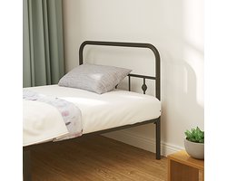 Wishdor Metalen Eenpersoonsbedframe 90x200 cm – Stille Constructie met Rubberen Demping – Opbergruimte Onder Bed – Zwart