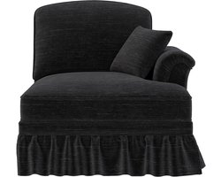 Wishdor - Modulaire Hoekbank - Afneembare Sierrok En Los Kussen - Overgangsstijl - Voor Woonkamer - Chenille - Zwart