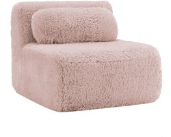 Wishdor - Modulaire Hoekbank - Extra Breed En Koppelbaar - Minimalistisch - Voor Woonkamer - Pluche - Roze