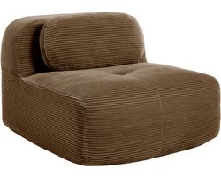 Wishdor - Modulaire Hoekbank - Flexibele Opstelling - Eenvoudig Design - Voor Woonkamer - Ribstof - Bruin