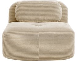 Wishdor - Modulaire Hoekbank - Montagevrij En Antislip - Eenvoudig Ontwerp - Ribstof - Beige