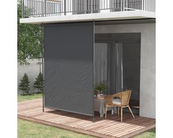 Wishdor - Verticale Zonwering - Uitschuifbaar En In Hoogte Verstelbaar - Voor Balkon Of Terras - Aluminium - Grijs - 200 x 215-305 cm