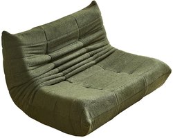 Wishdor Zitzak Bank – Tweezits Beanbag Sofa – 149 x 114 cm – Zacht Teddy Fleece – Groen – Gezinsvriendelijk Scandinavisch Design – Perfect voor Samen Ontspannen of Filmavond – Comfortabele Schuimvulling