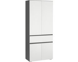 Wisla - Badkamermeubel met 4 deuren, 1 lade in antraciet wit (180 x 76 x 37 cm)