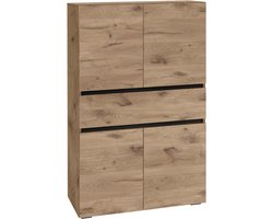 Wisla - Badkamermeubel met 4 deuren en 1 lade in eikenlook (130 x 76 x 35 cm)