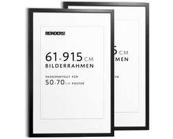 Wissellijst hout Poster 61x91,5 en 50x70 Zwart 2-pack Hout - REINDERS