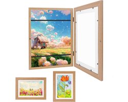 Wissellijst Kindertekening - Fotolijst - Luxe fotolijst voor kindertekeningen - Kunstlijst - Wissellijst – Tekeningen – A4 - 33 x 24,5 x 2,51 cm – Hout Kleur