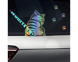 Wissers Sticker voor Auto Achterruit - Dieren Stickers voor Kinderen - Decoratieve Autostickers voor Hond en Kat