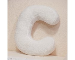 Wit creatief DIY letterkussen - Combineer naar wens: zacht letterkussen, bankkussen, woondecoratie - een creatieve keuze Geschikt voor de feestdagen (C)