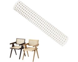 Wit gevlochten kunststof PE rotan riem - cane webbing rotan rol - geweven open rotan honingraatvlechtwerk voor doe-het-zelfprojecten - meubeldecoratie (40 x 100 cm)